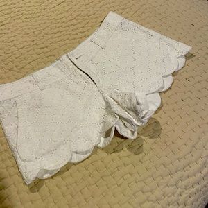 White scalloped lace shorts.  Lilly sz 8